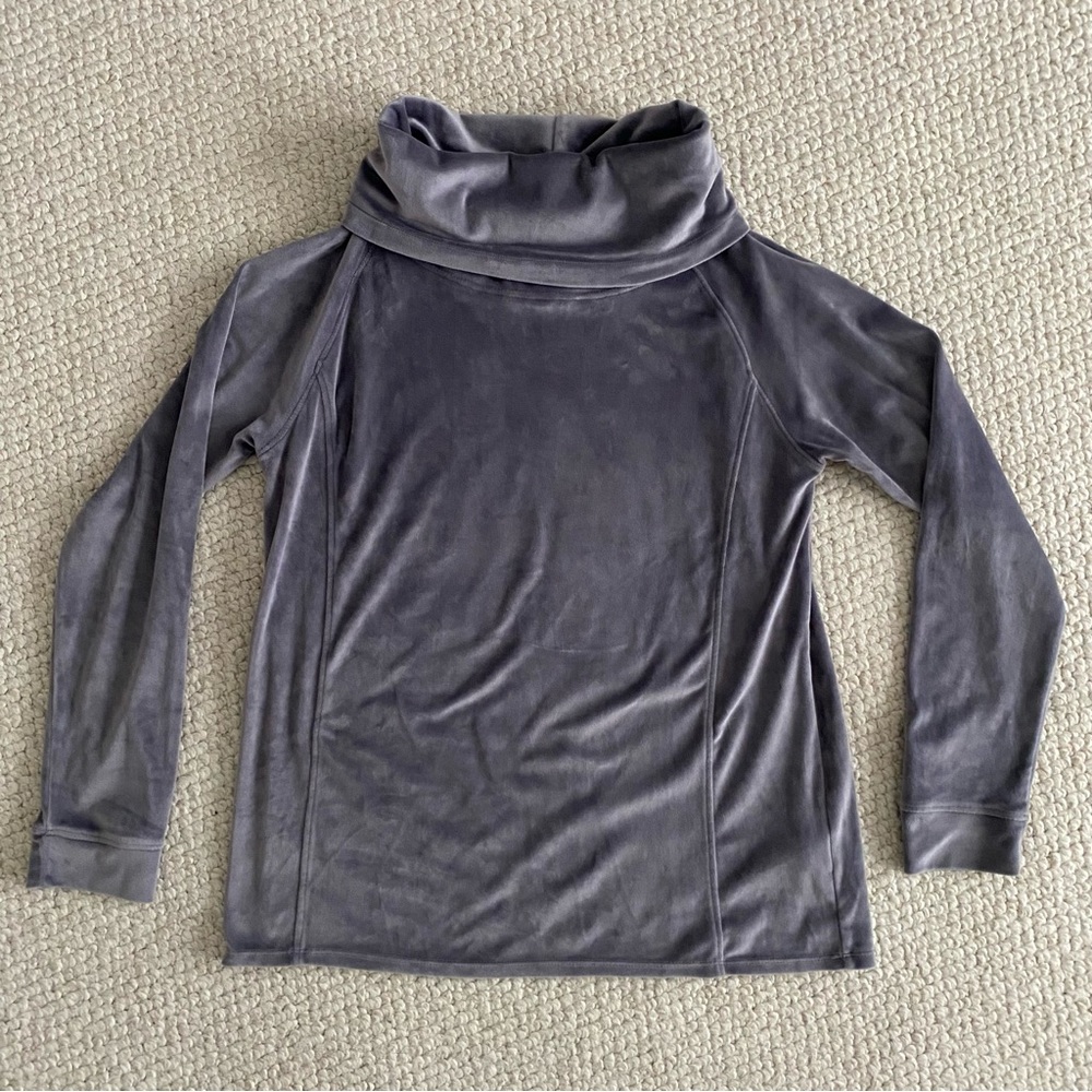 32 Degrees Women’s Charcoal Cowl Neck Velour Top Size Medium